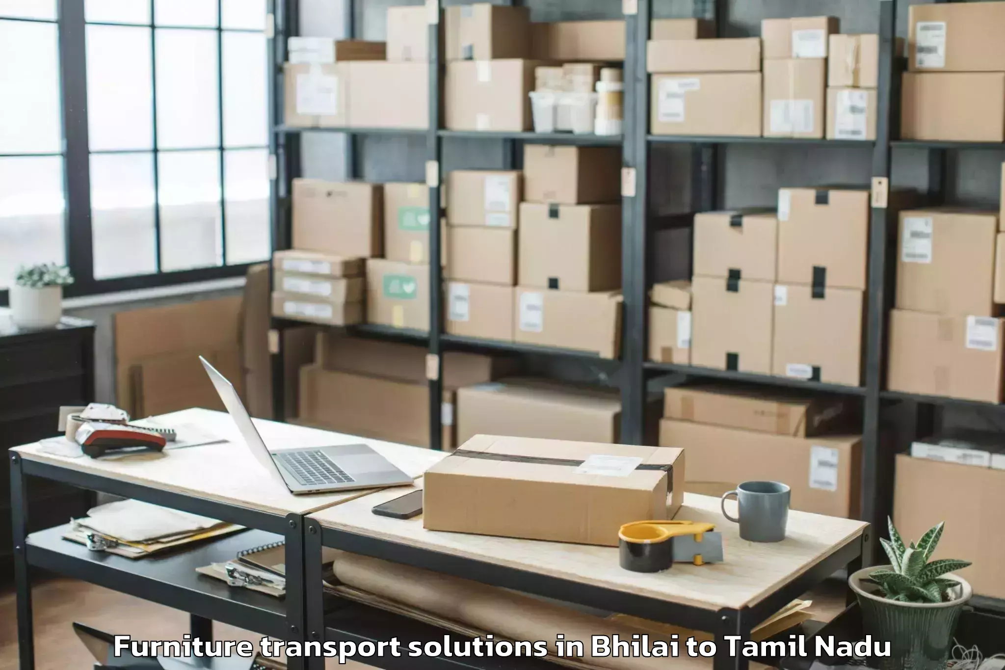 Book Bhilai to Chennai Port Trust Furniture Transport Solutions Online